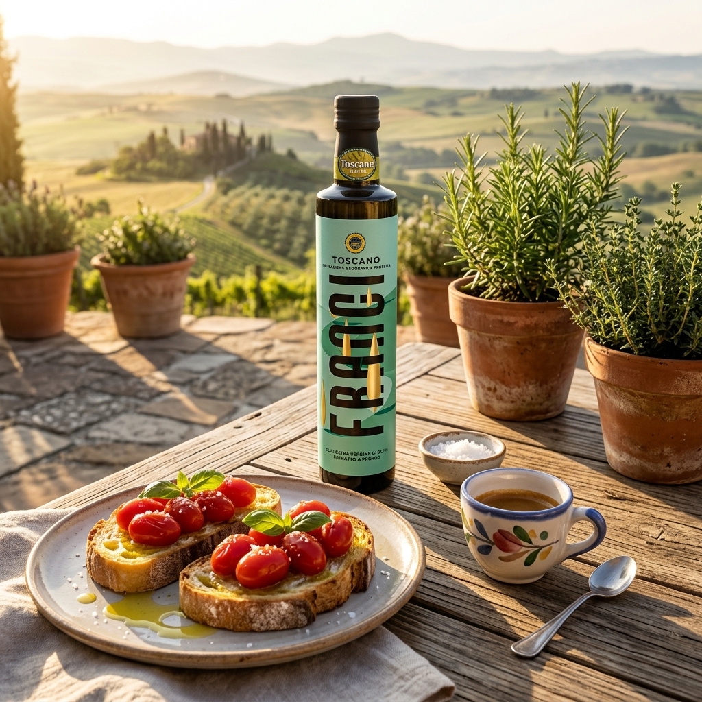 Botella de aceite de oliva virgen extra DOP Tavola dei Santi — Campi Italiani Italia